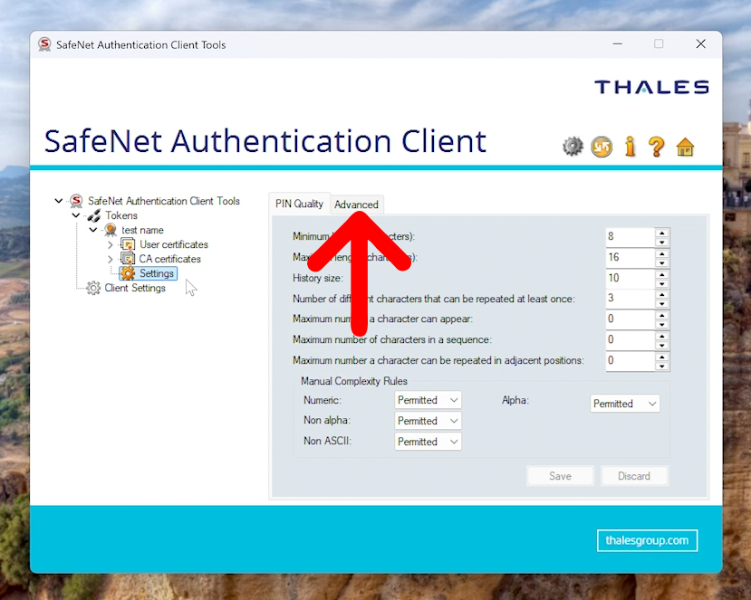 safenet client advanced settings