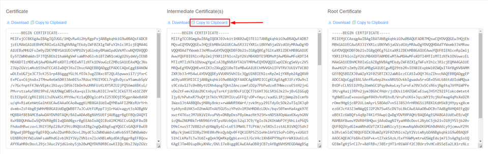 Copy Intermediate Certificate SSLTrust