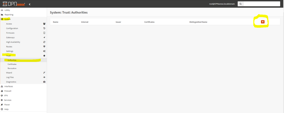 OPNSense Trust Authorities
