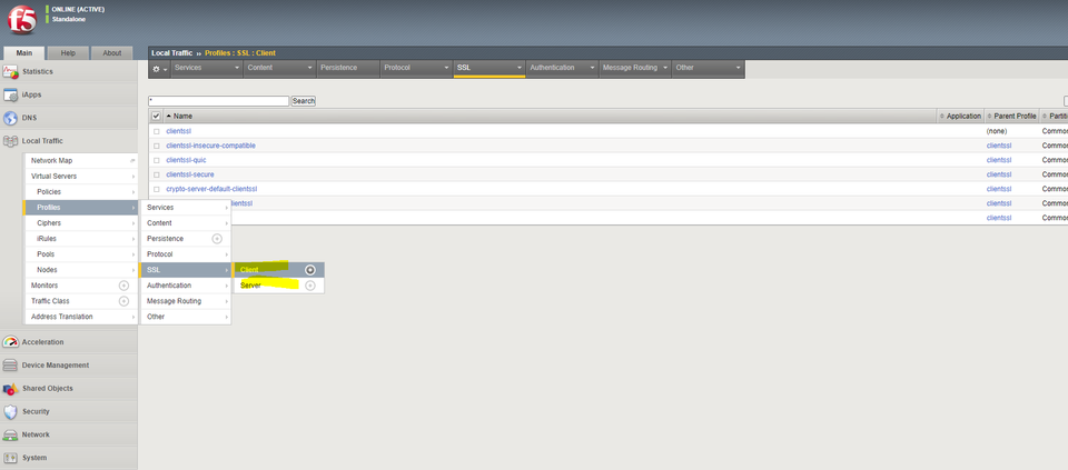 ssl profile f5