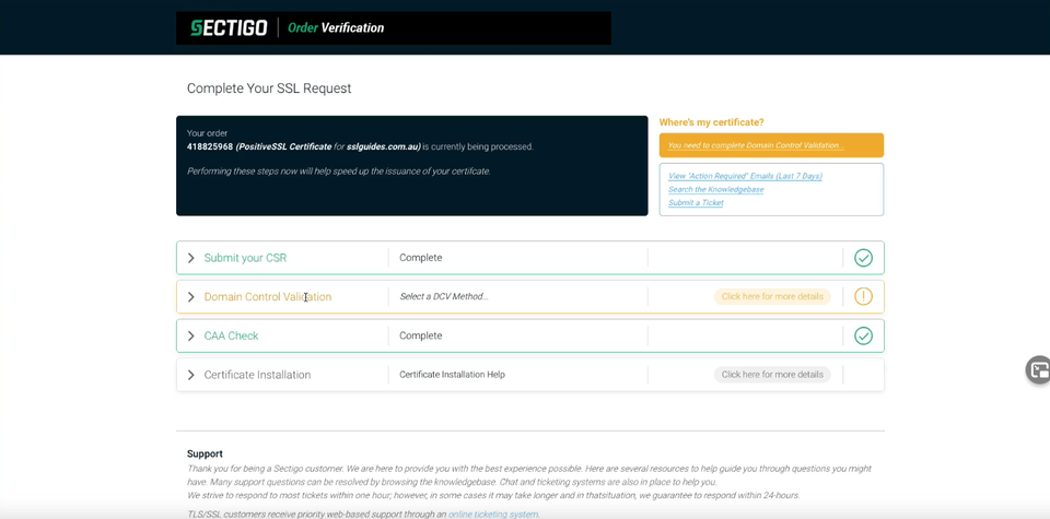 sectigo validation manager