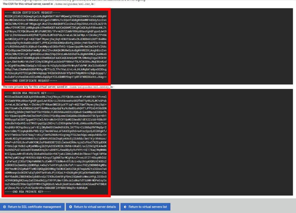 virtualmin webmin csr generated