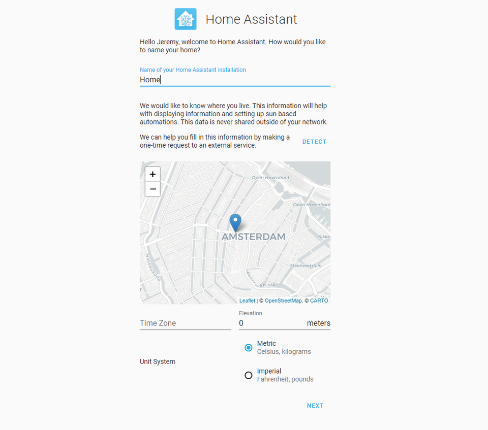 setup home assistant